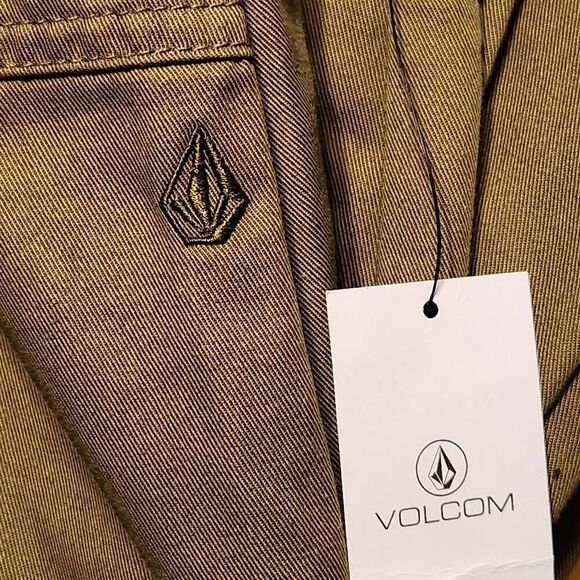 Volcom So Chickie High Rise Chino Pants Green Womens Size 26 NEW - Picture 11 of 11